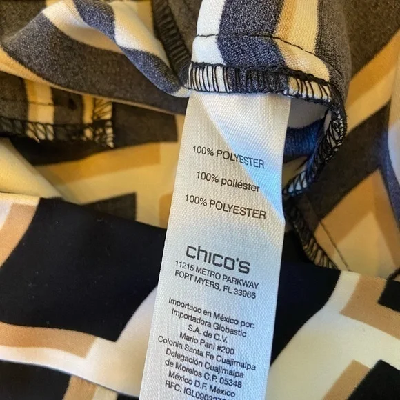 Chicos high waisted black, gold tan cool and flowy pants Chico’s‎ size 0 size 4 - Picture 9 of 13